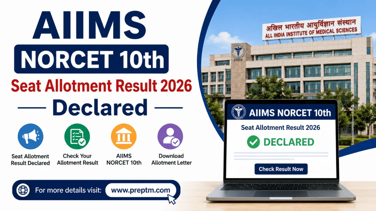 AIIMS NORCET 10th Seat Allotment Result 2026 Declared